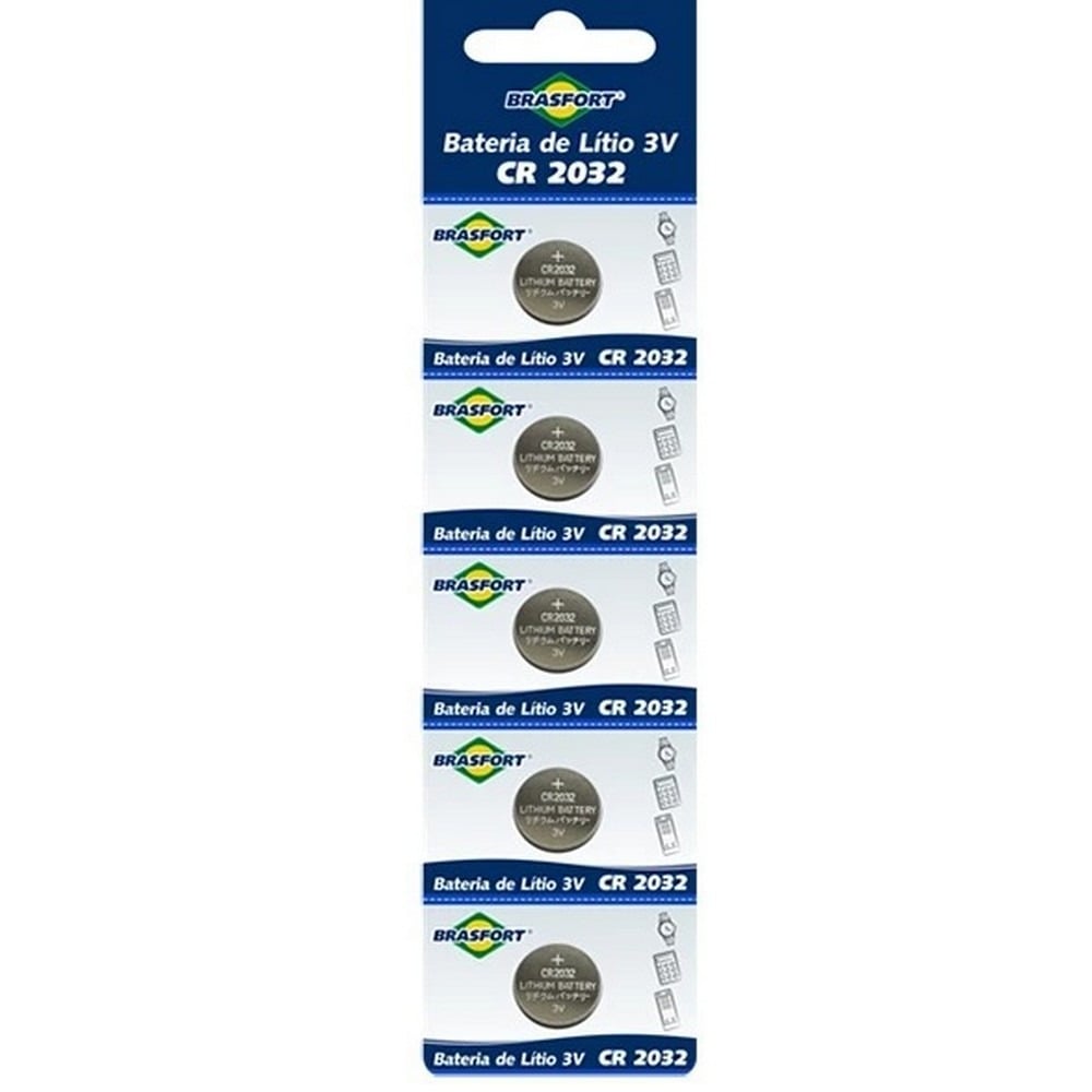 PILHA BATERIA PASTILHA BRASFORT 3V 2032 5PCS