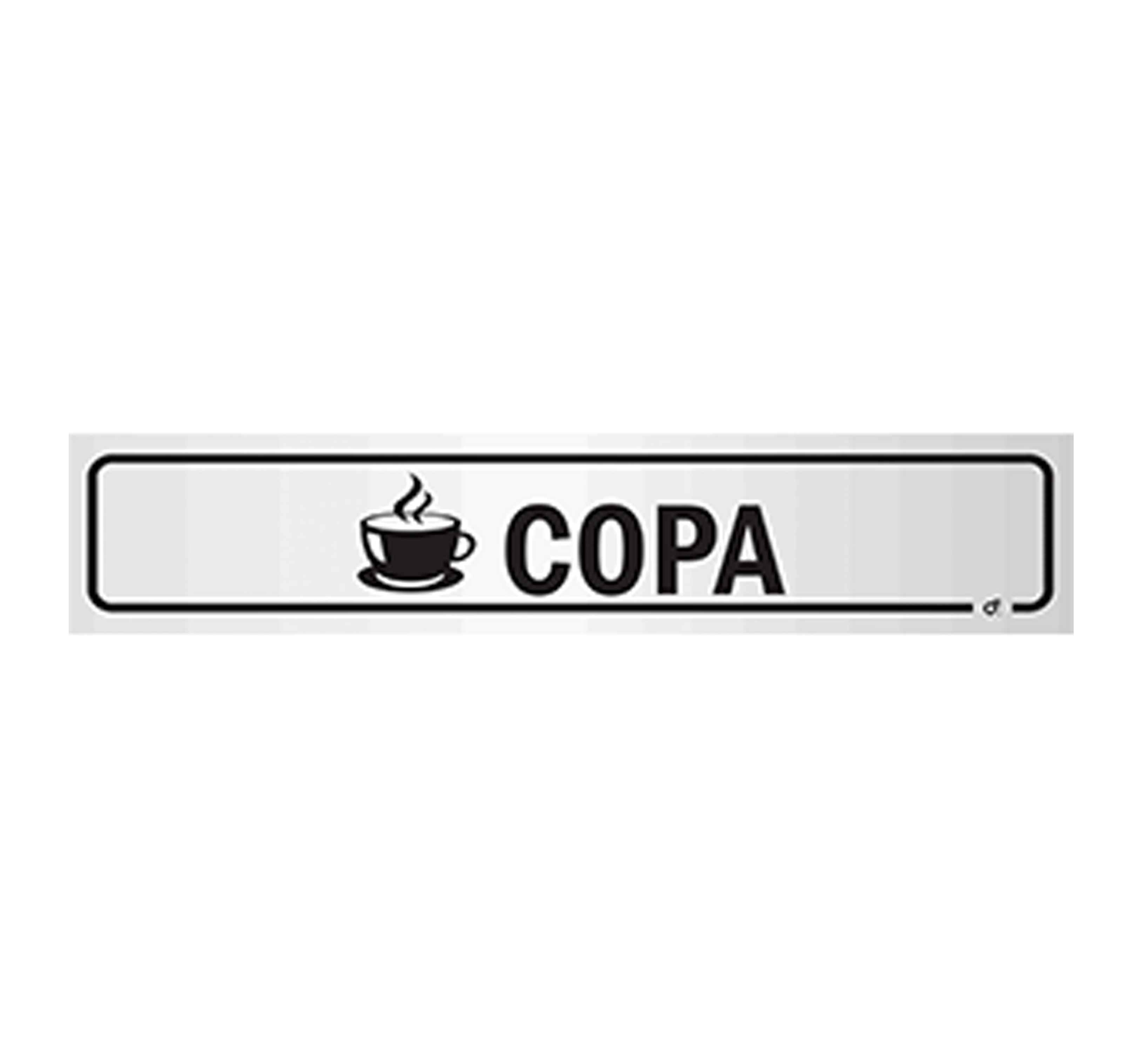 PLACA INDICADORA ALUMINIO DECORE  5x25 COPA