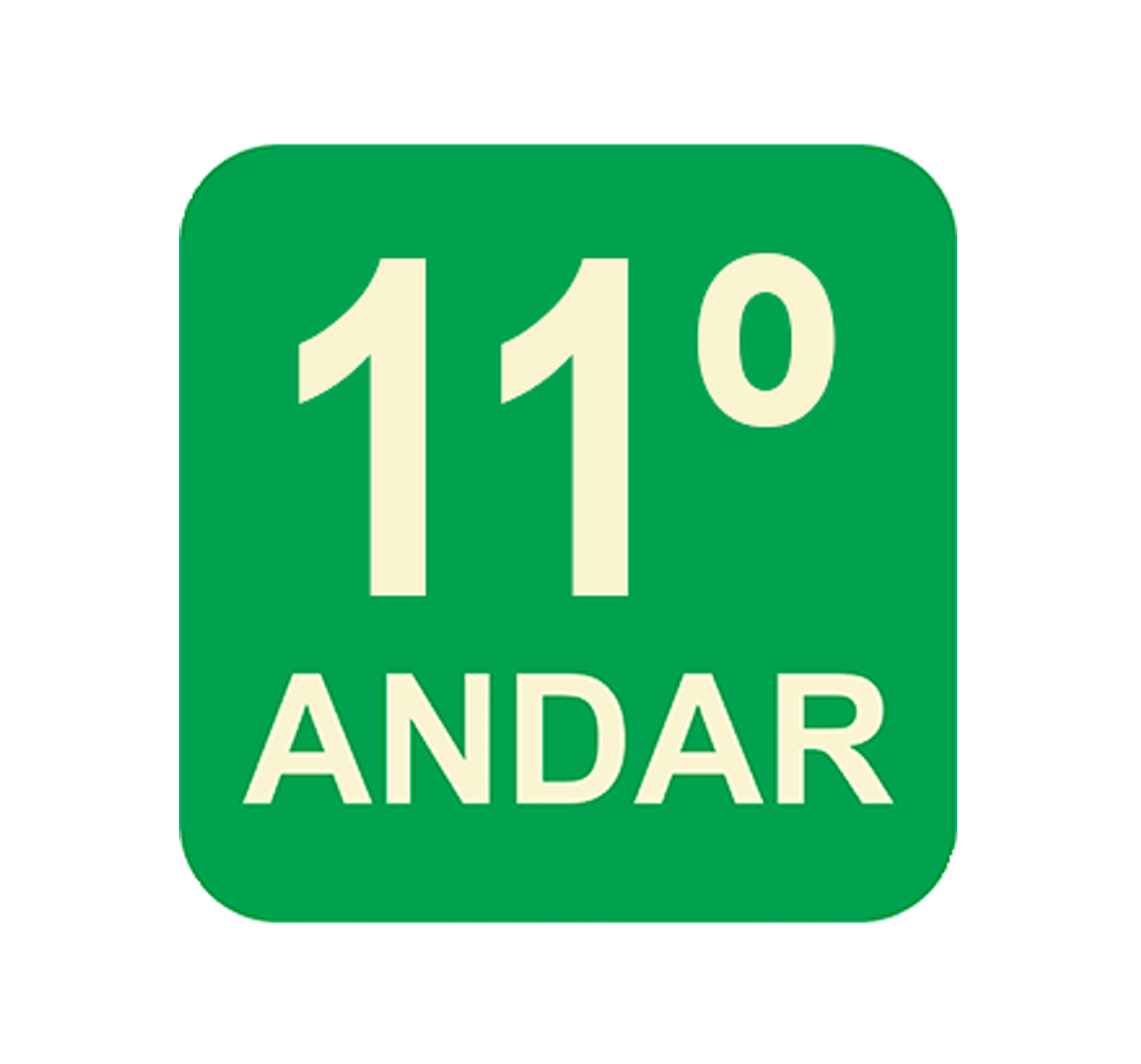 PLACA INDICADORA FOTOLUMINESCENTE DECORE 15x15 11º ANDAR