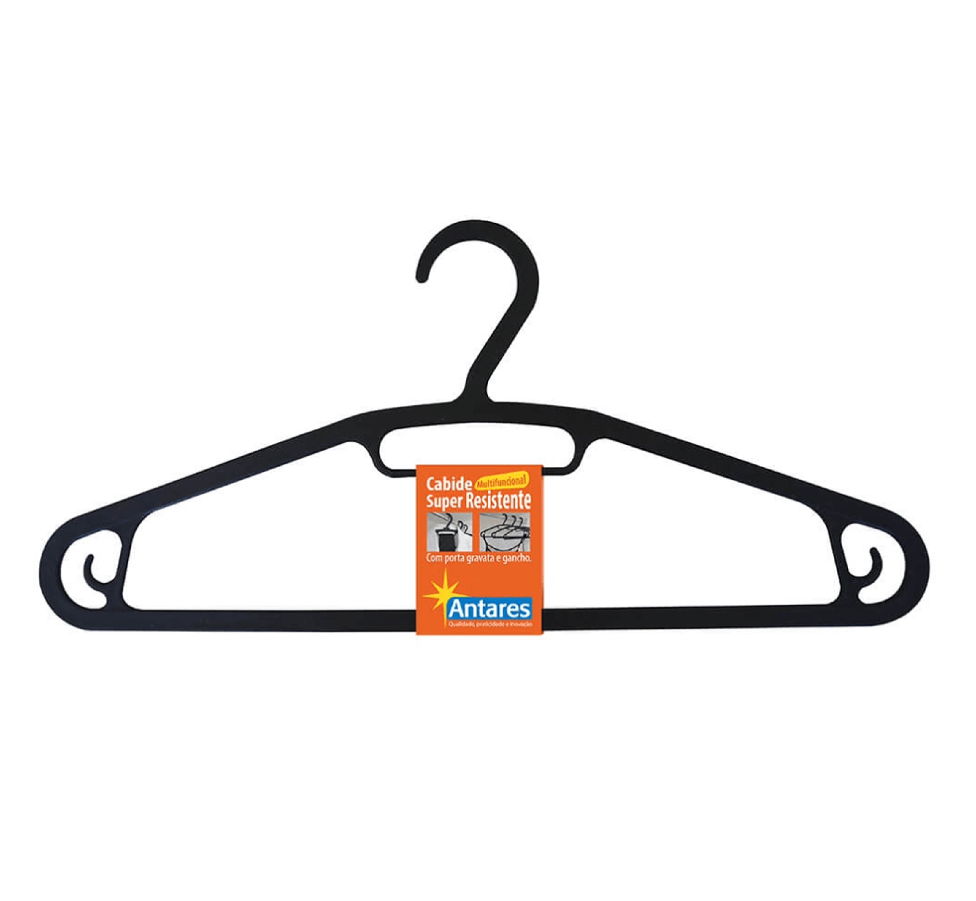 CABIDE P/ROUPA PLAST.ANTARES KIT 10PC PT