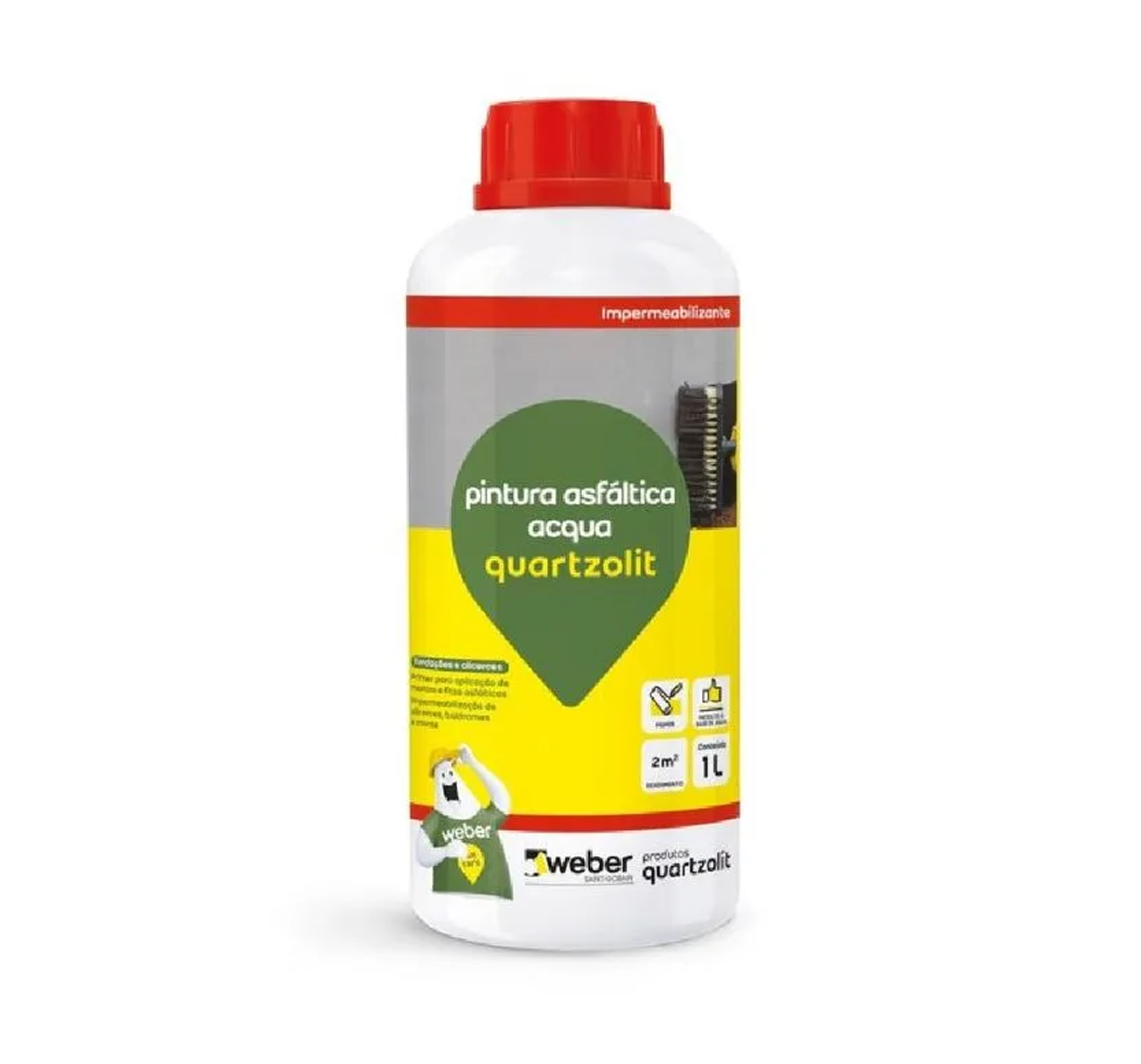 TINTA ASFALTICA IMPERMEABILIZANTE QUARTZOLIT ACQUA  1L