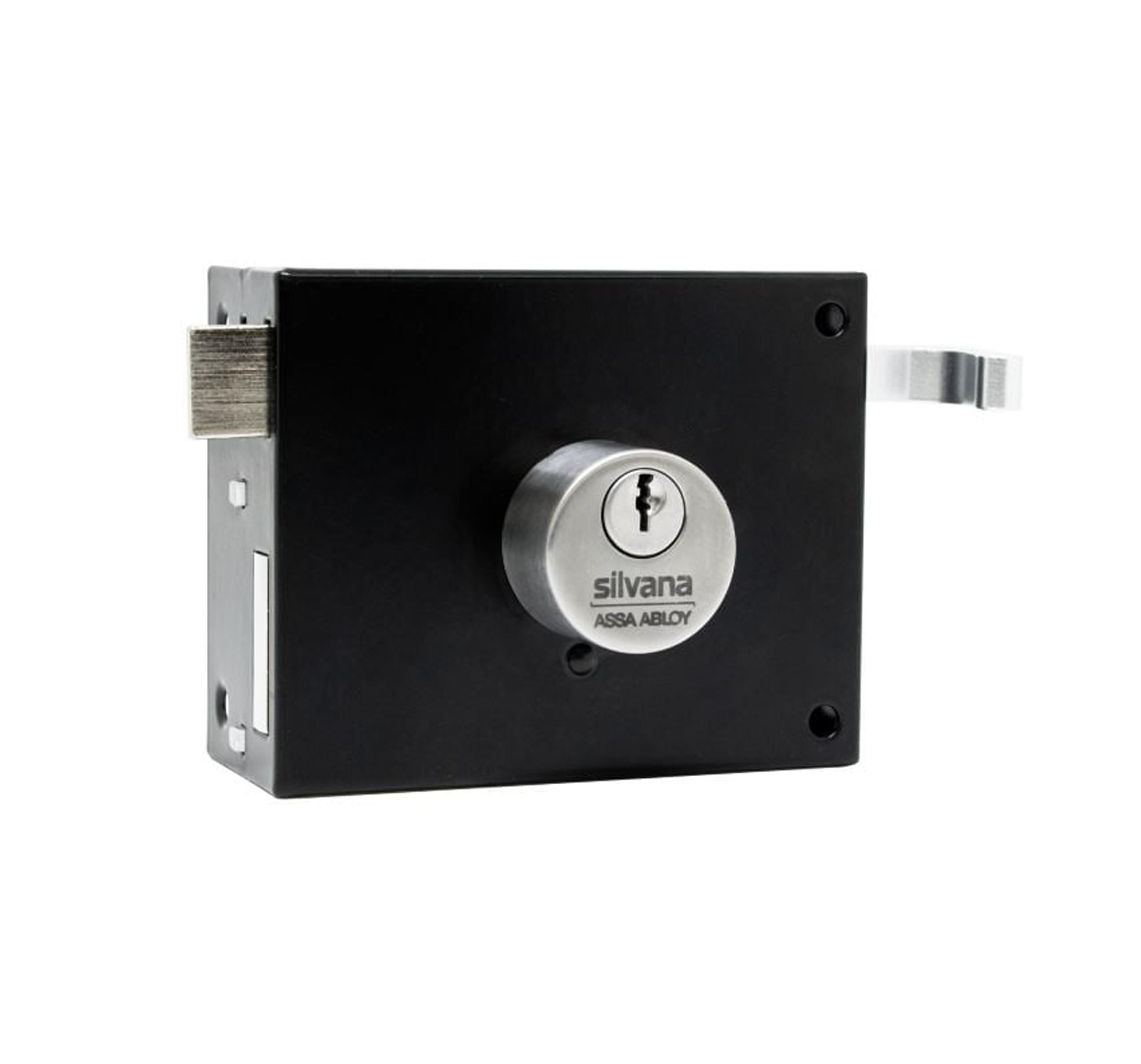 FECHADURA PORTAO SILVANA PRETO/CROMADO FORT 100MM