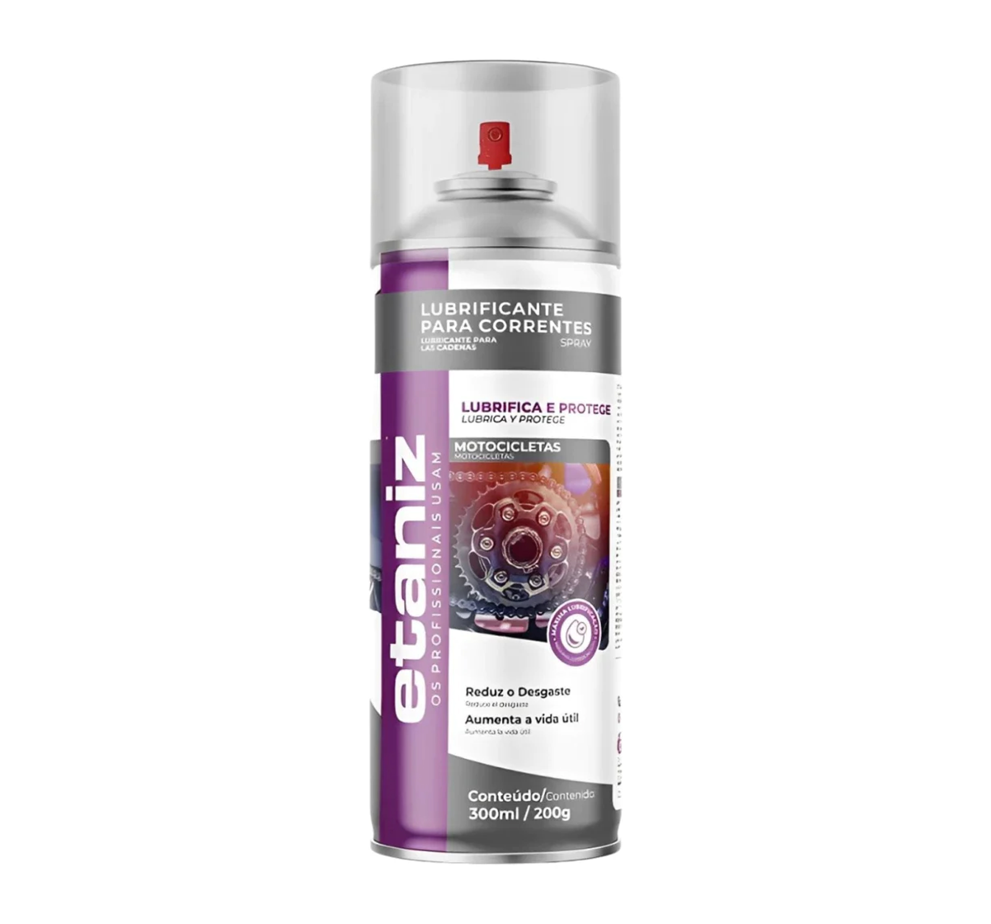 LUBRIFICANTE P/ CORRENTE MOTO SPRAY ETANIZ300ML