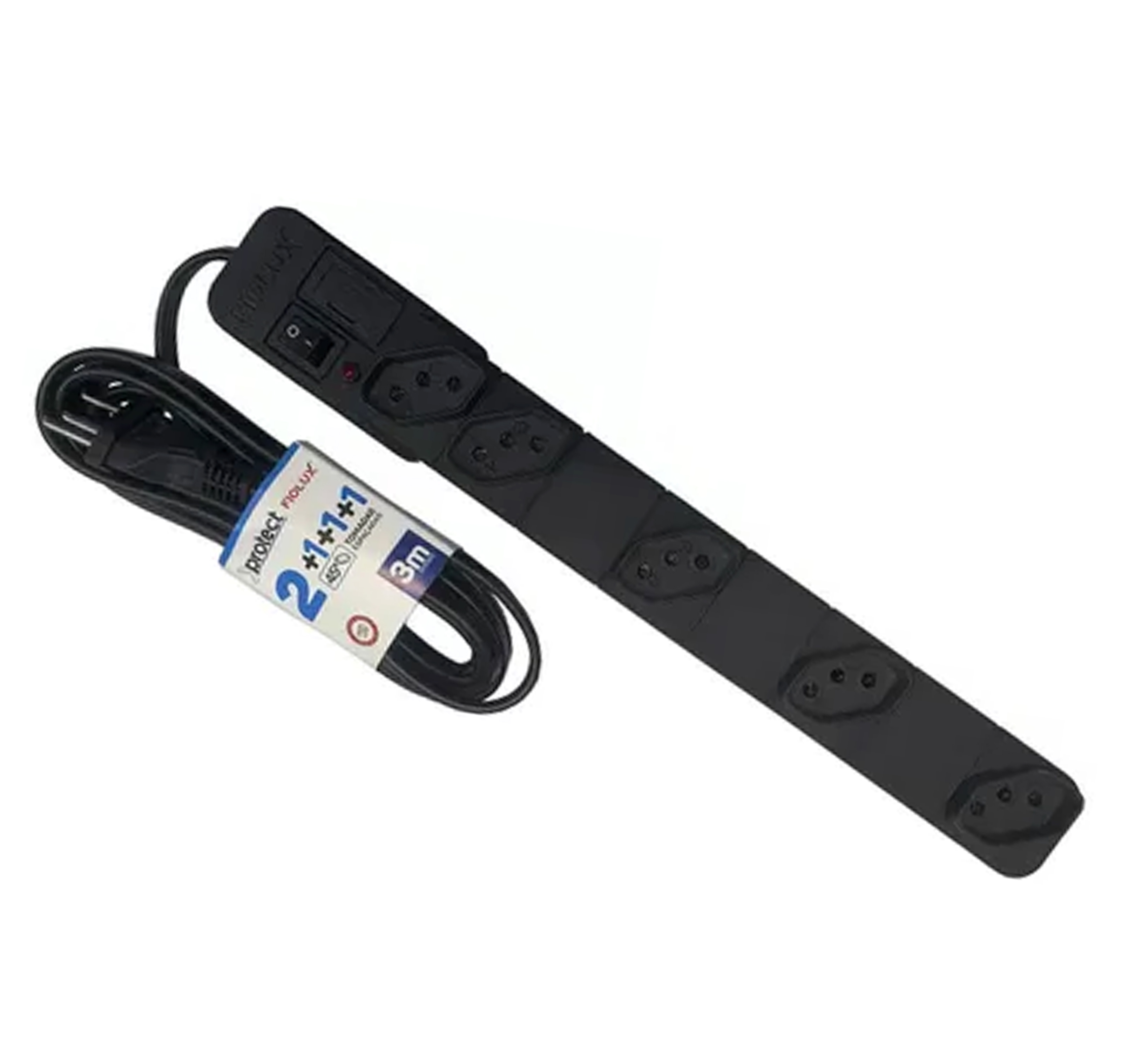 FILTRO LINHA FIOLUX PLASTICO 2TOMADAS +3TOMADAS ESPACADAS 10A BIVOLT