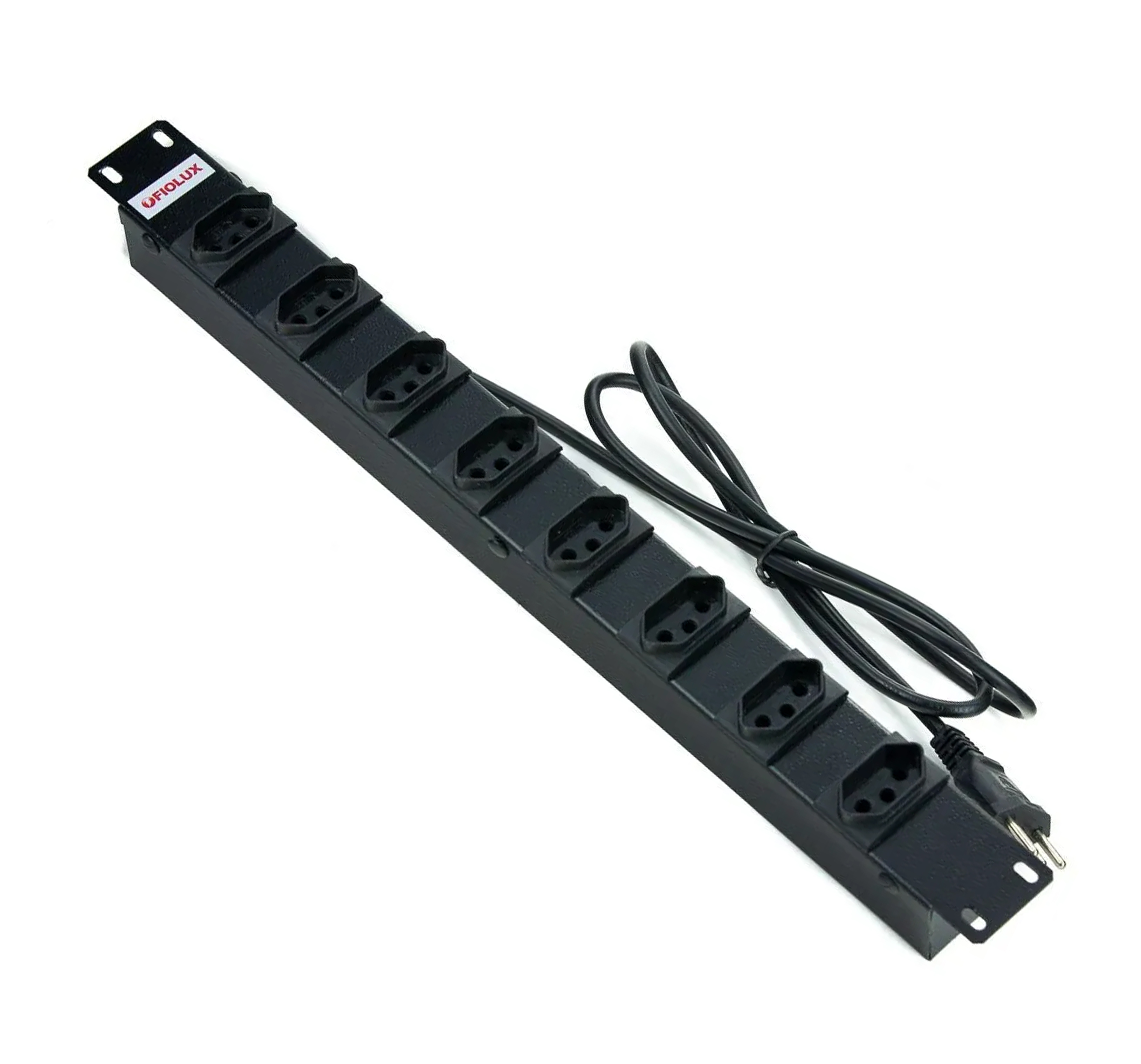 FILTRO LINHA FIOLUX 8 TOMADAS ESPACADA REGUA RACK10A 1M