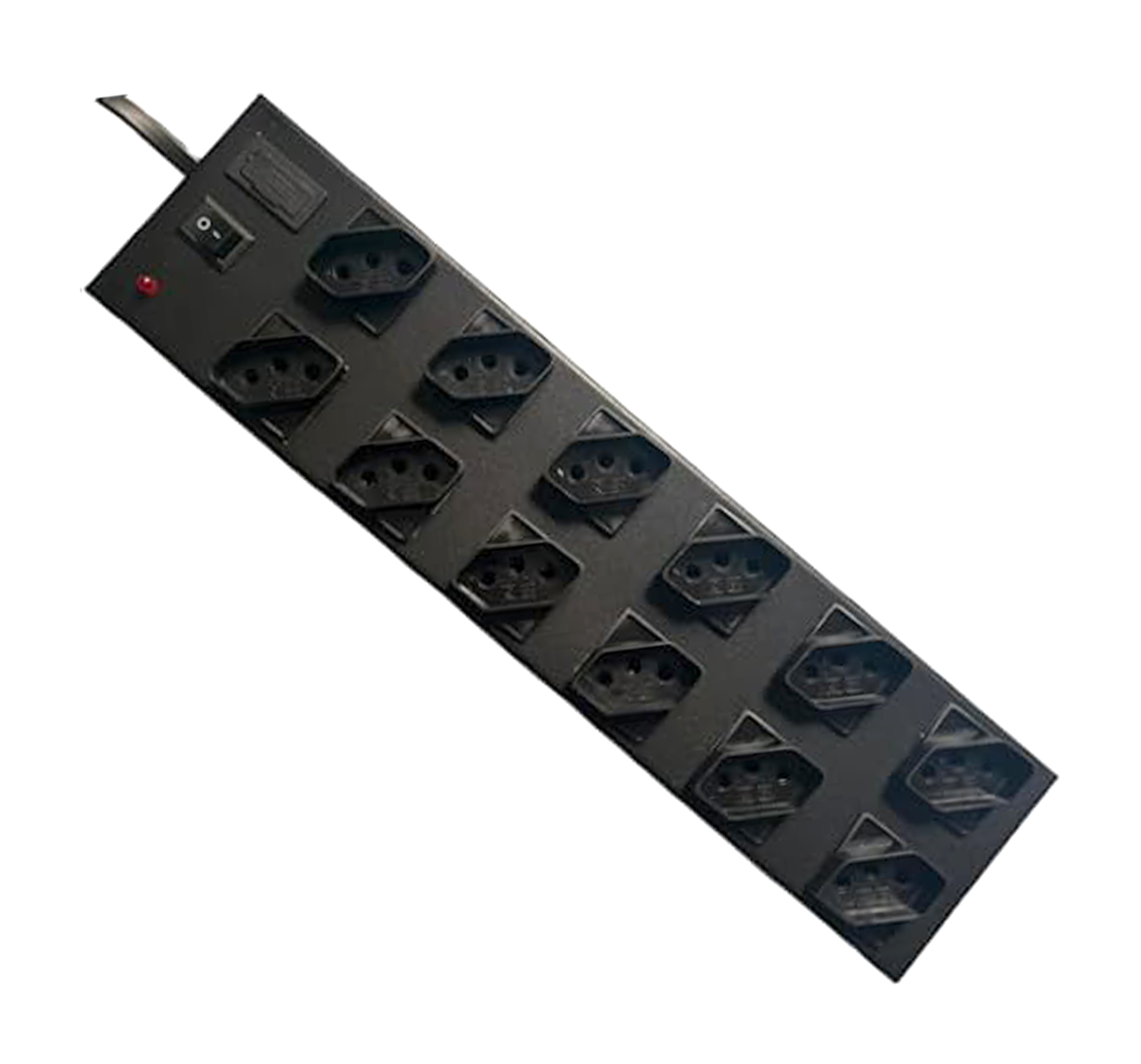 FILTRO LINHA FIOLUX 12TOMADAS ESPACADA REGUA RACK10A 1M