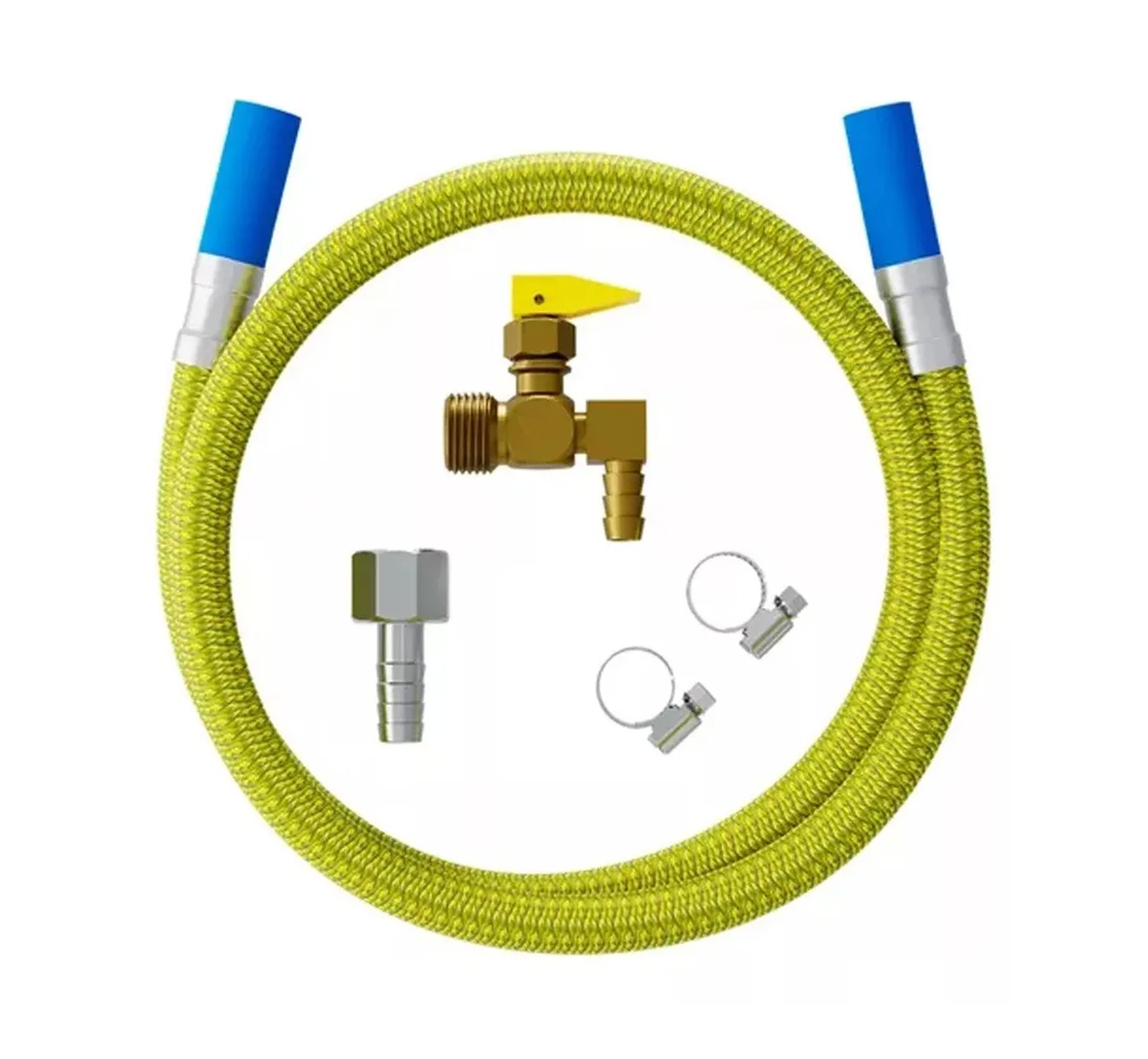 KIT INSTALACAO COOKTOP BLUKIT C/FLEXIVEL 1,20 M PONTA AZUL E REGISTRO DE BLOQUEIO