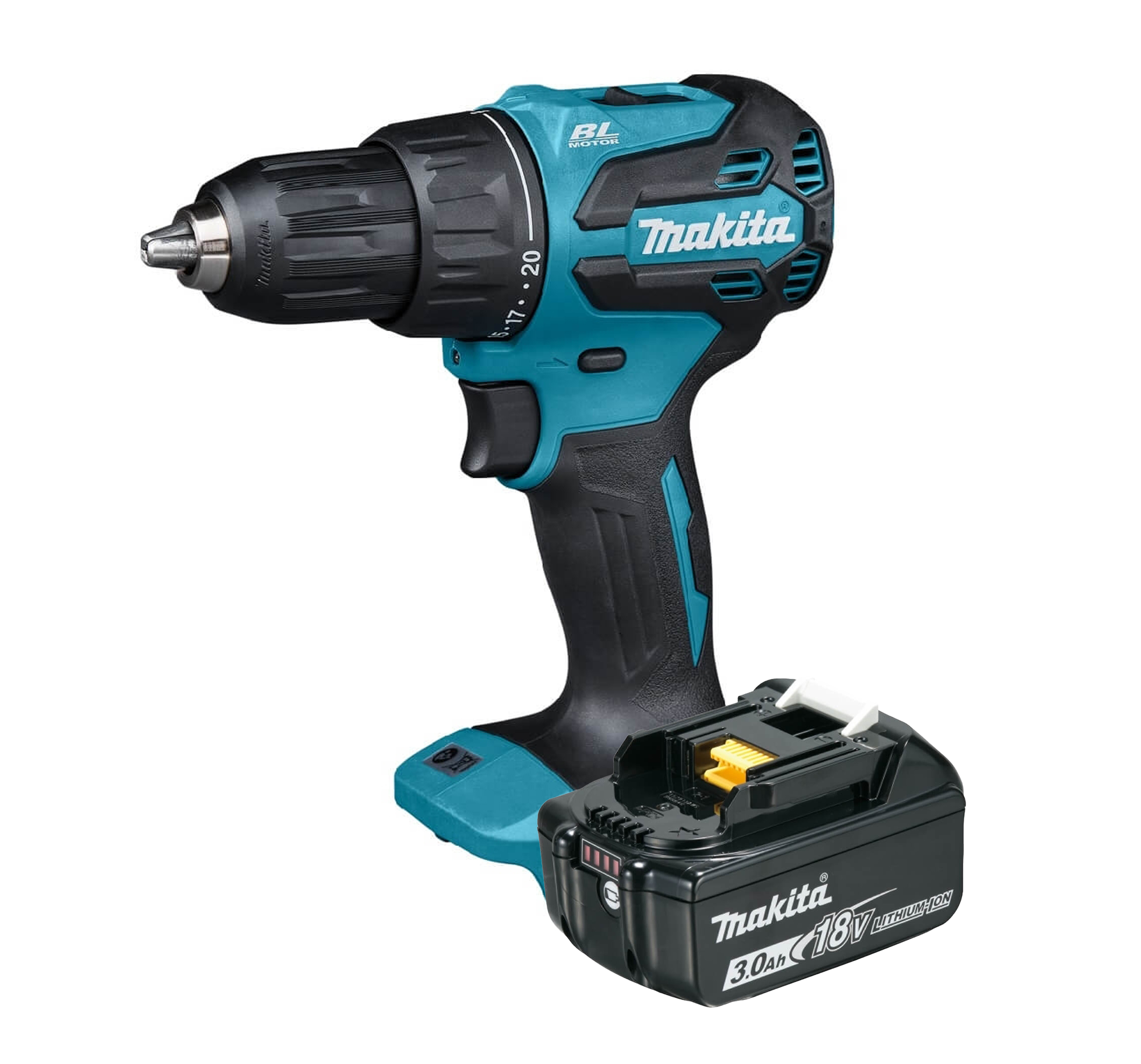 PARAFUSADEIRA FURADEIRA MAKITA 18V 1 BATERIA + CARREGADOR DHP490Z BL1830B