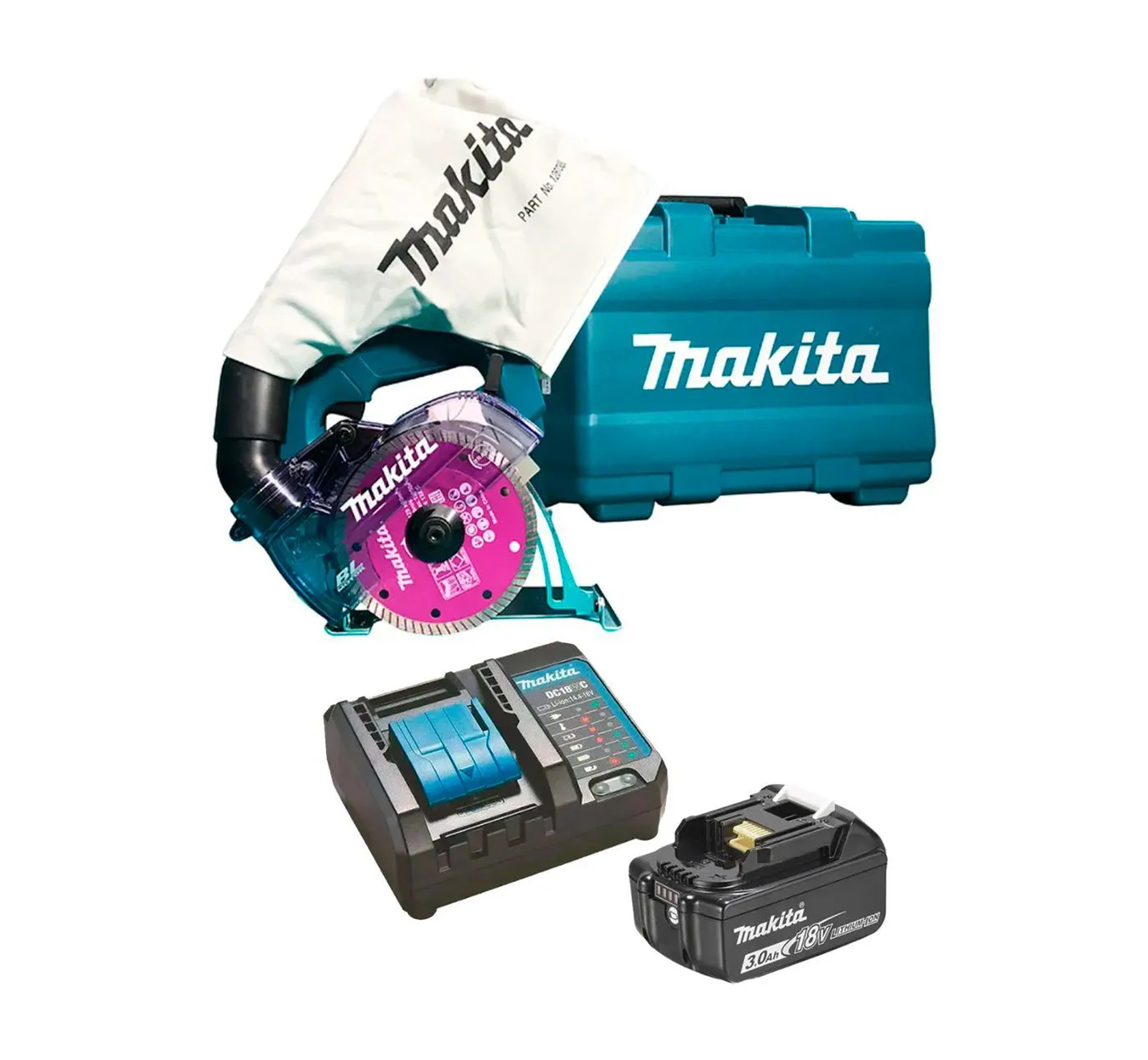 SERRA MARMORE MAKITA 18V 1BATERIA + CARREGADOR DCC500ZKX