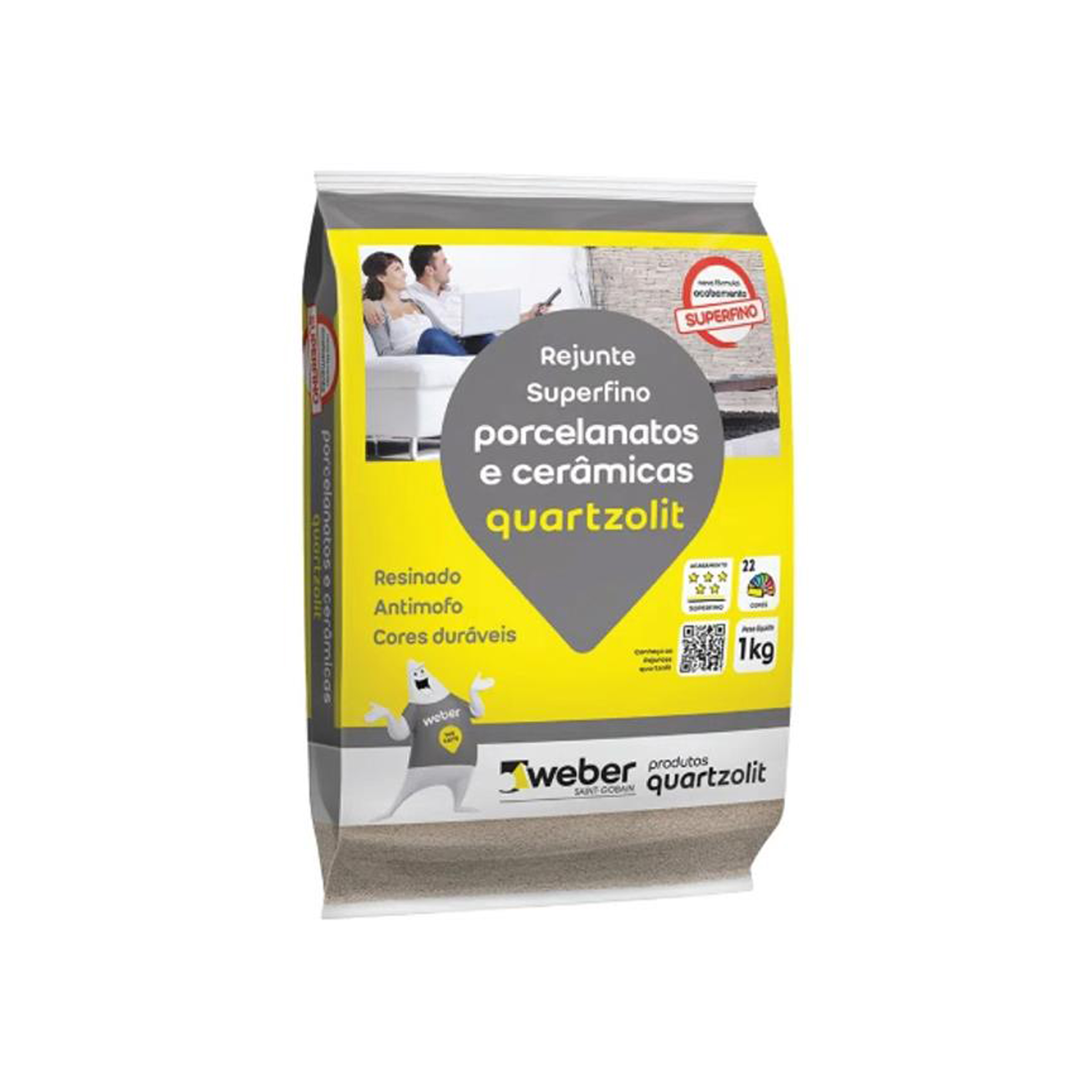 REJUNTE PORCELANATO E CERAMICA QUARTZOLIT CINZA OUTONO 1KG