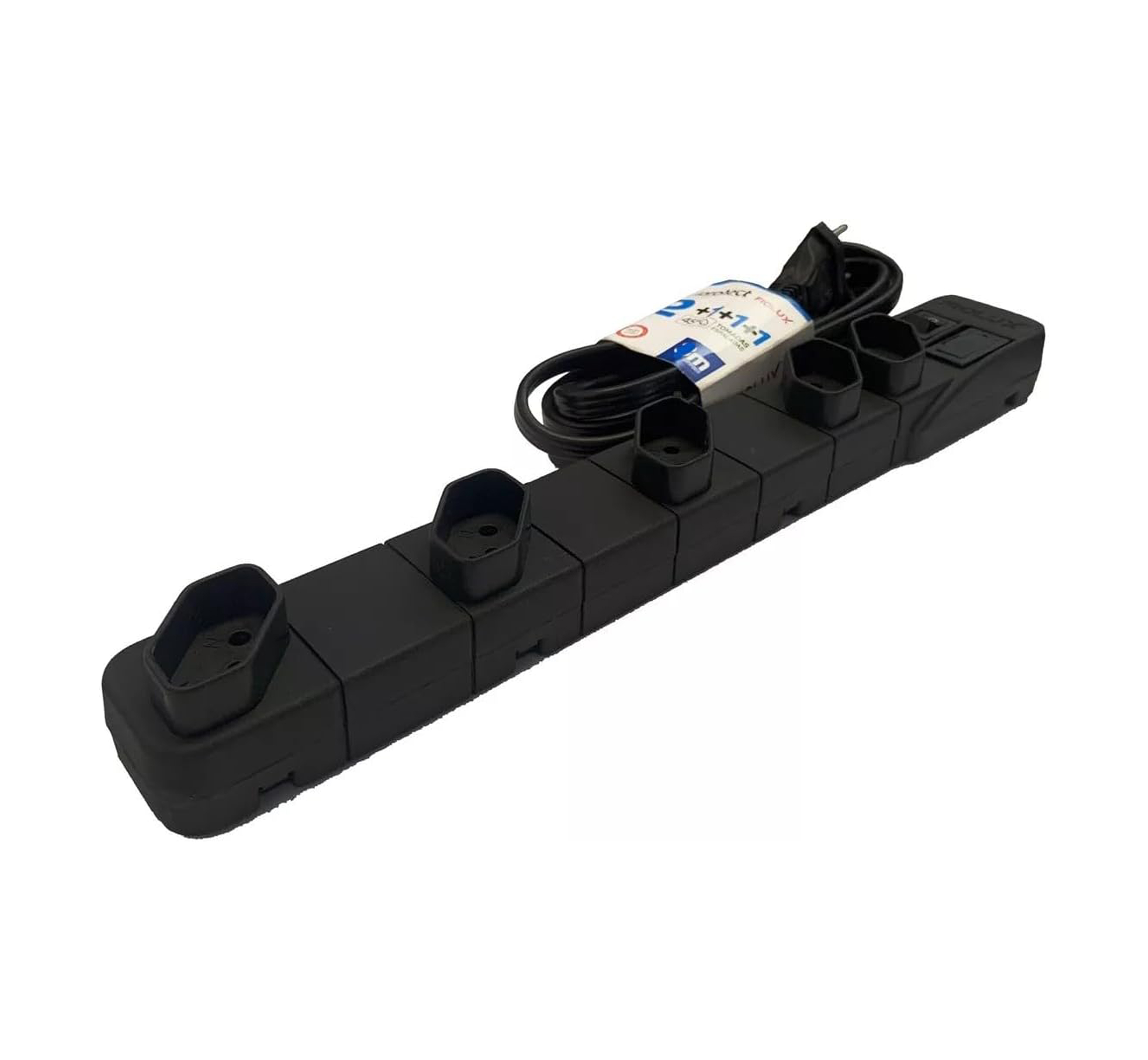 FILTRO LINHA FIOLUX PLASTICO 2TOMADAS +3TOMADAS ESPACADAS 10A BIVOLT 3M