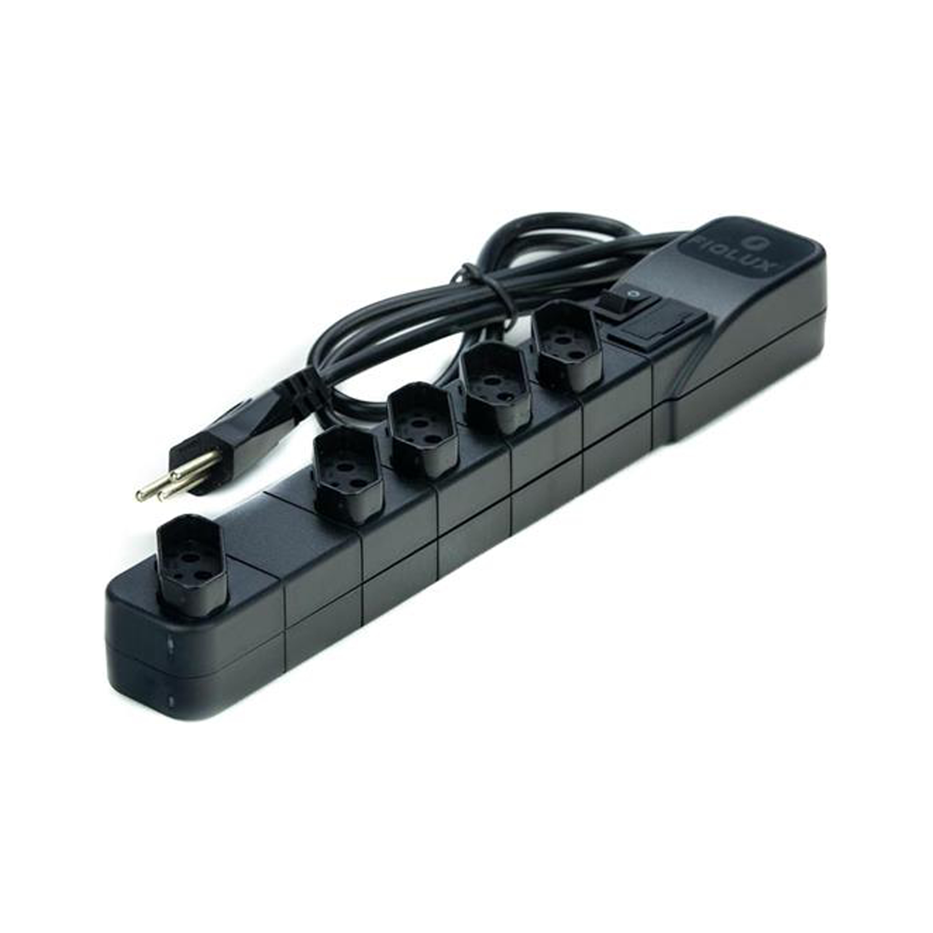 FILTRO LINHA FIOLUX PLASTICO 4TOMADAS +1TOMADA ESPACADA 10A BIVOLT 3M