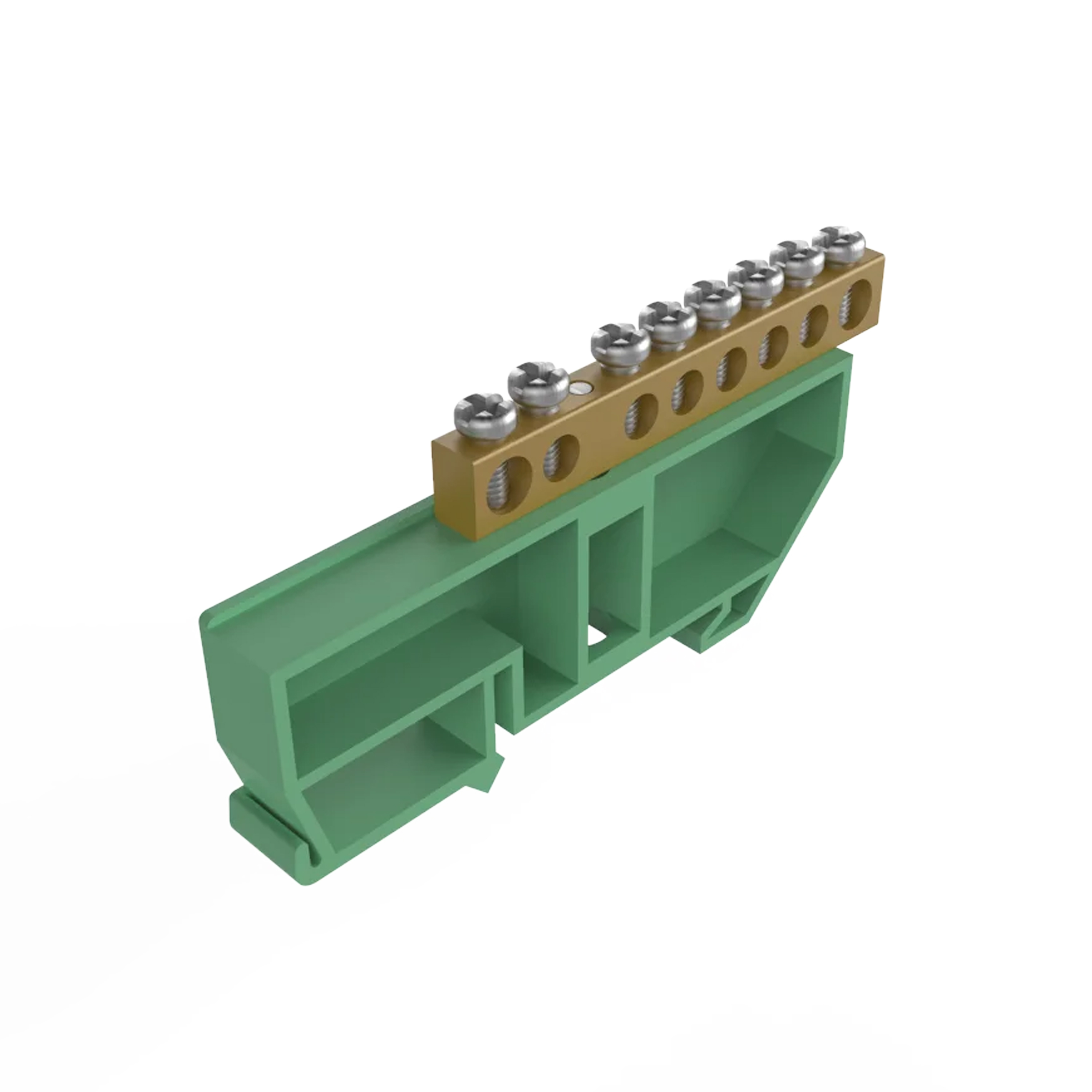 BARRAMENTO SOPRANO TRILHO DIN TERRA 8FIOS VERDE COM SUPORTE
