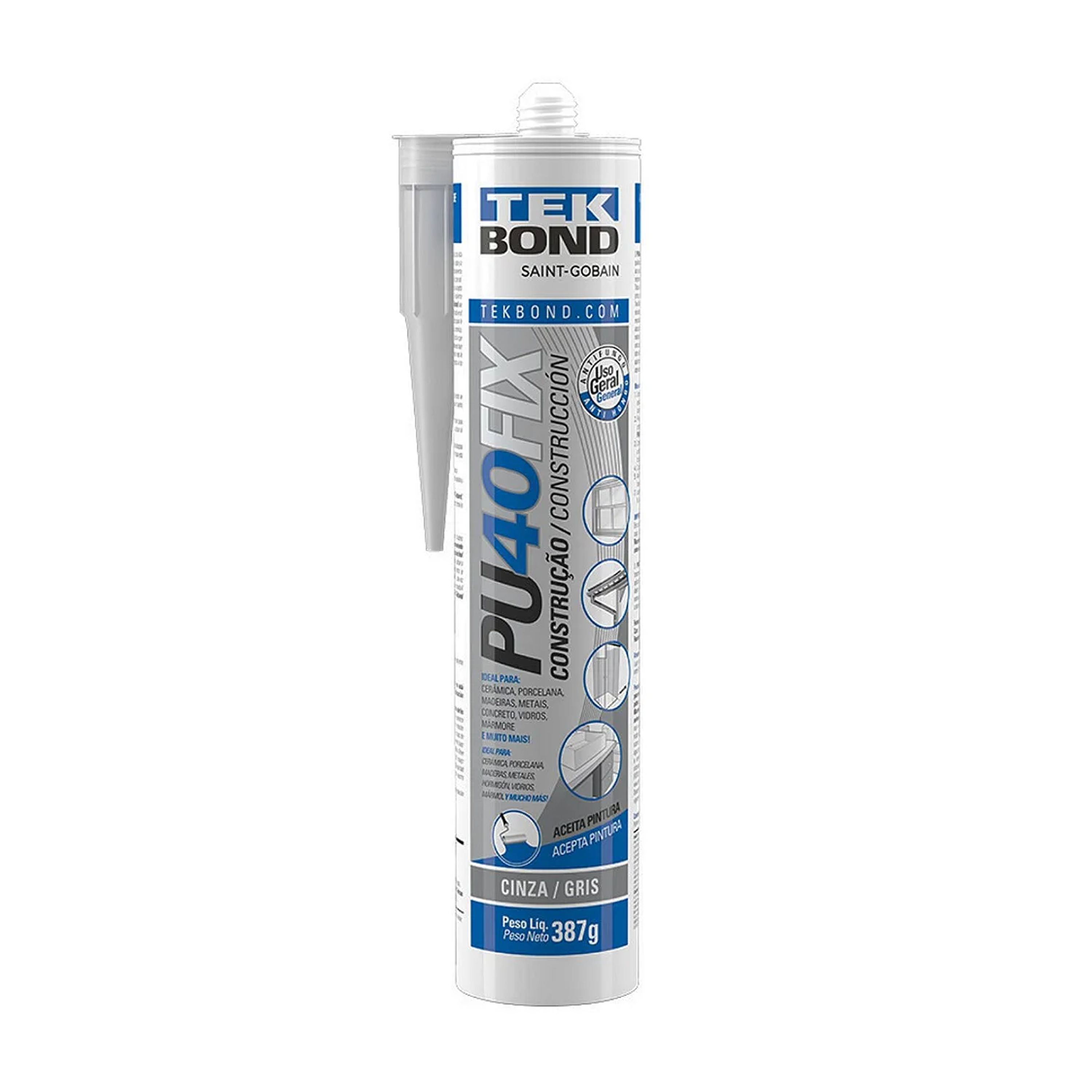 COLA PARA CALHA PU TEKBOND ALUMINIO 387G