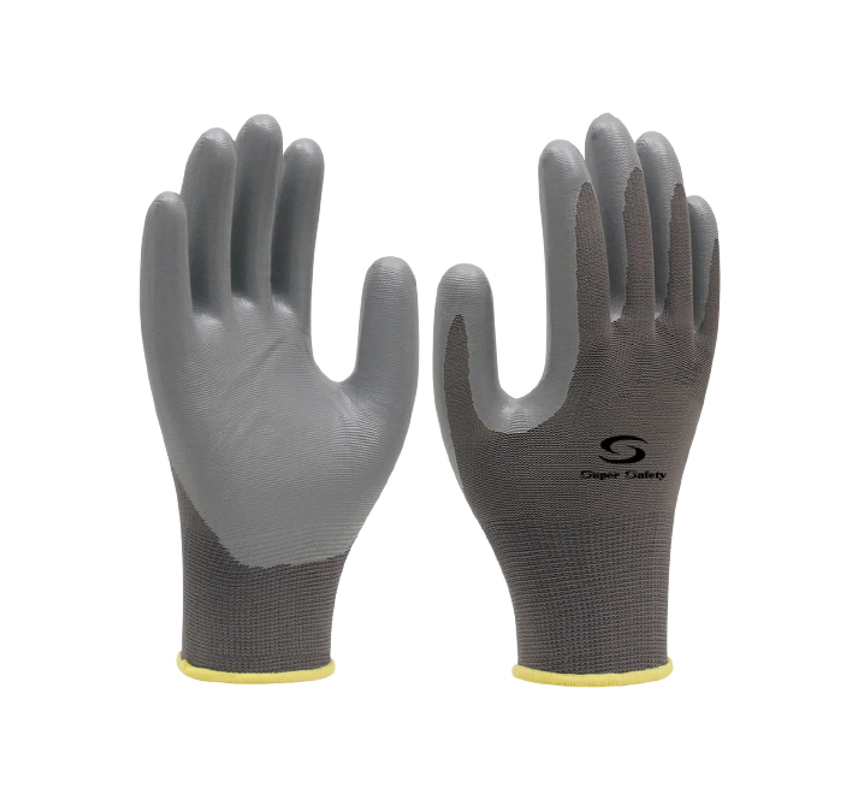 LUVA MAO NITRILICA ELASTICO SUPER SAFETY T09 G CINZA
