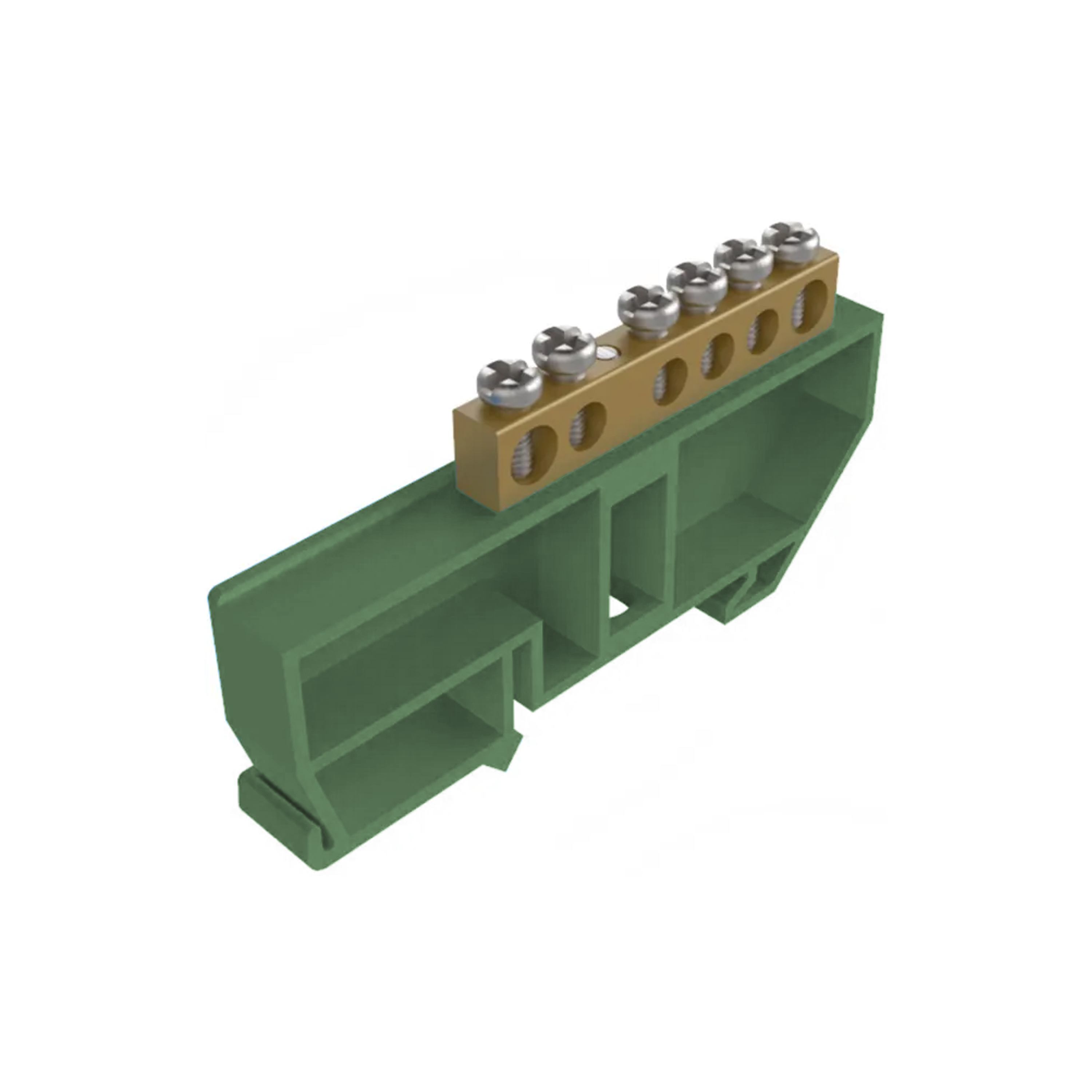 BARRAMENTO SOPRANO TRILHO DIN TERRA 6FIOS VERDE COM SUPORTE