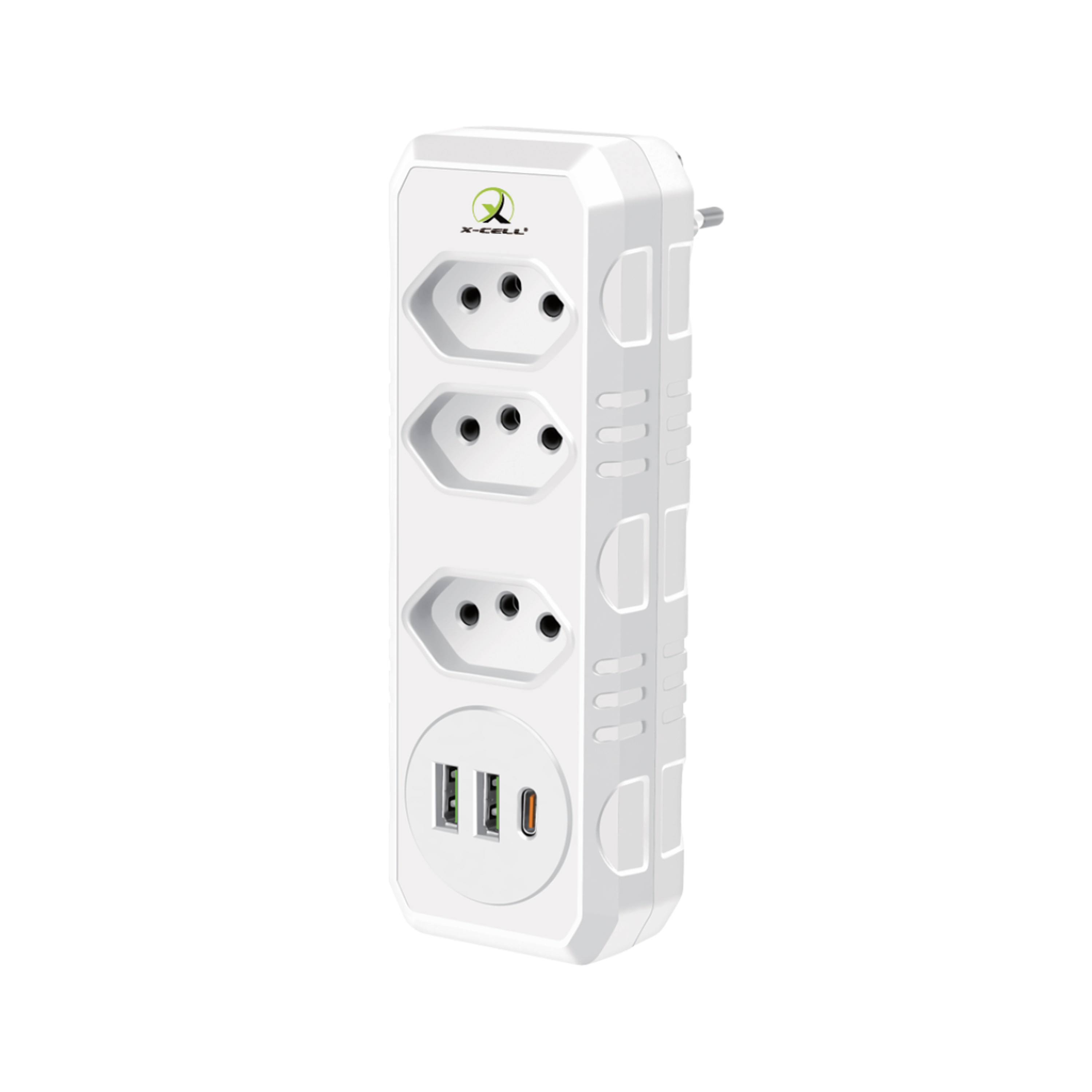 FILTRO LINHA X-CELL PLASTICO 3TOMADAS COM 2USB+1USB-C