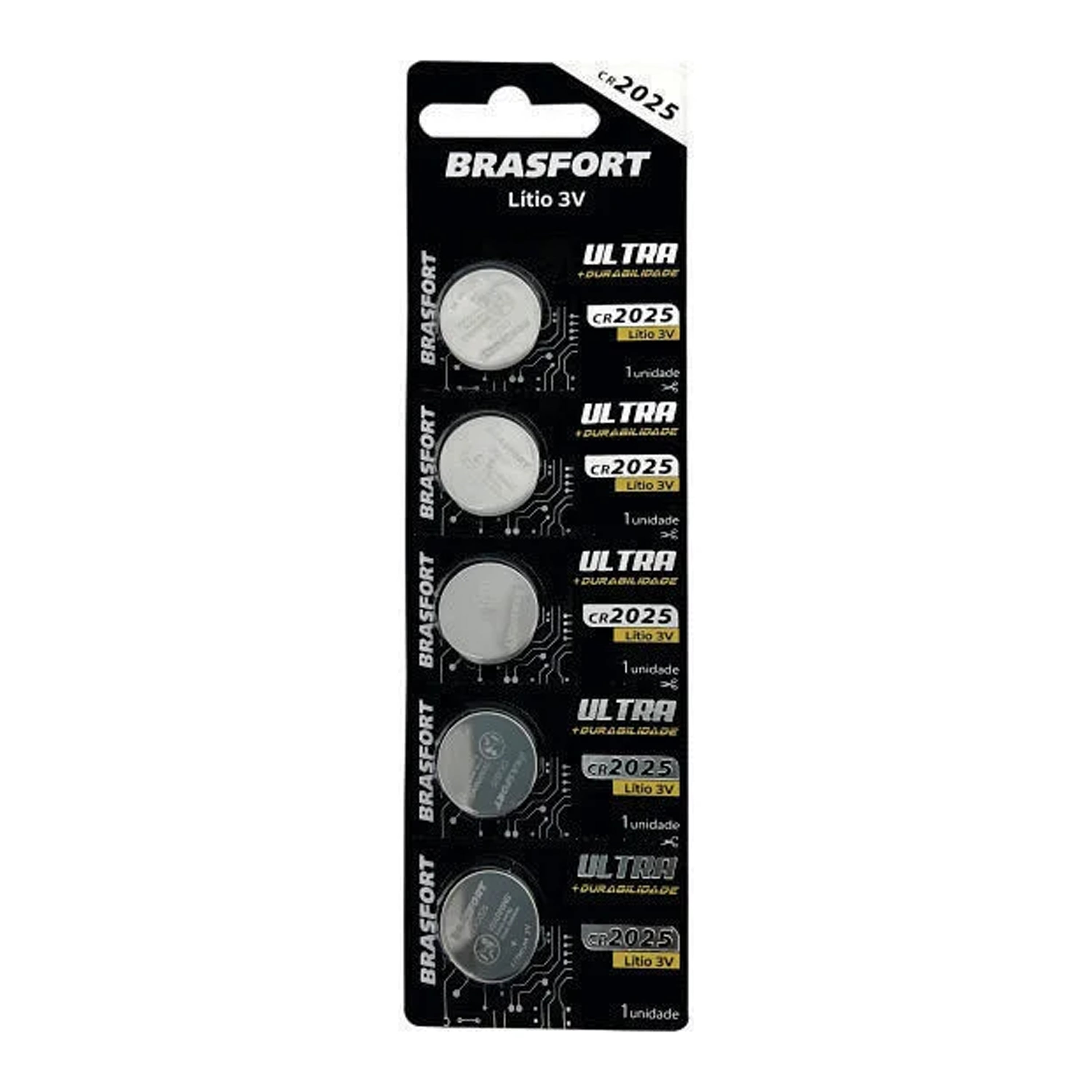 PILHA BATERIA PASTILHA BRASFORT 3V 2025 5PCS