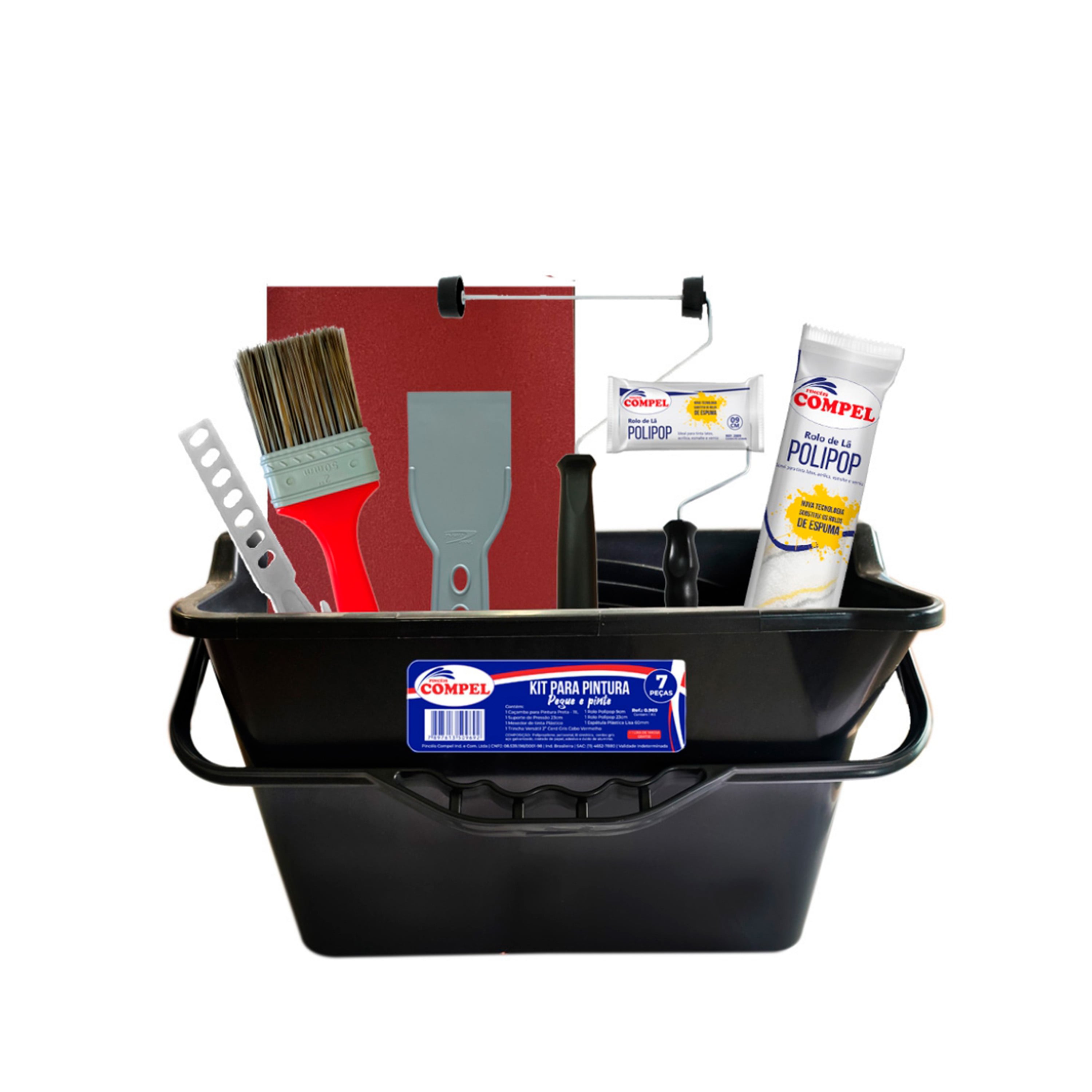 KIT PARA PINTURA COMPEL 7PCS PEGUE E PINTE