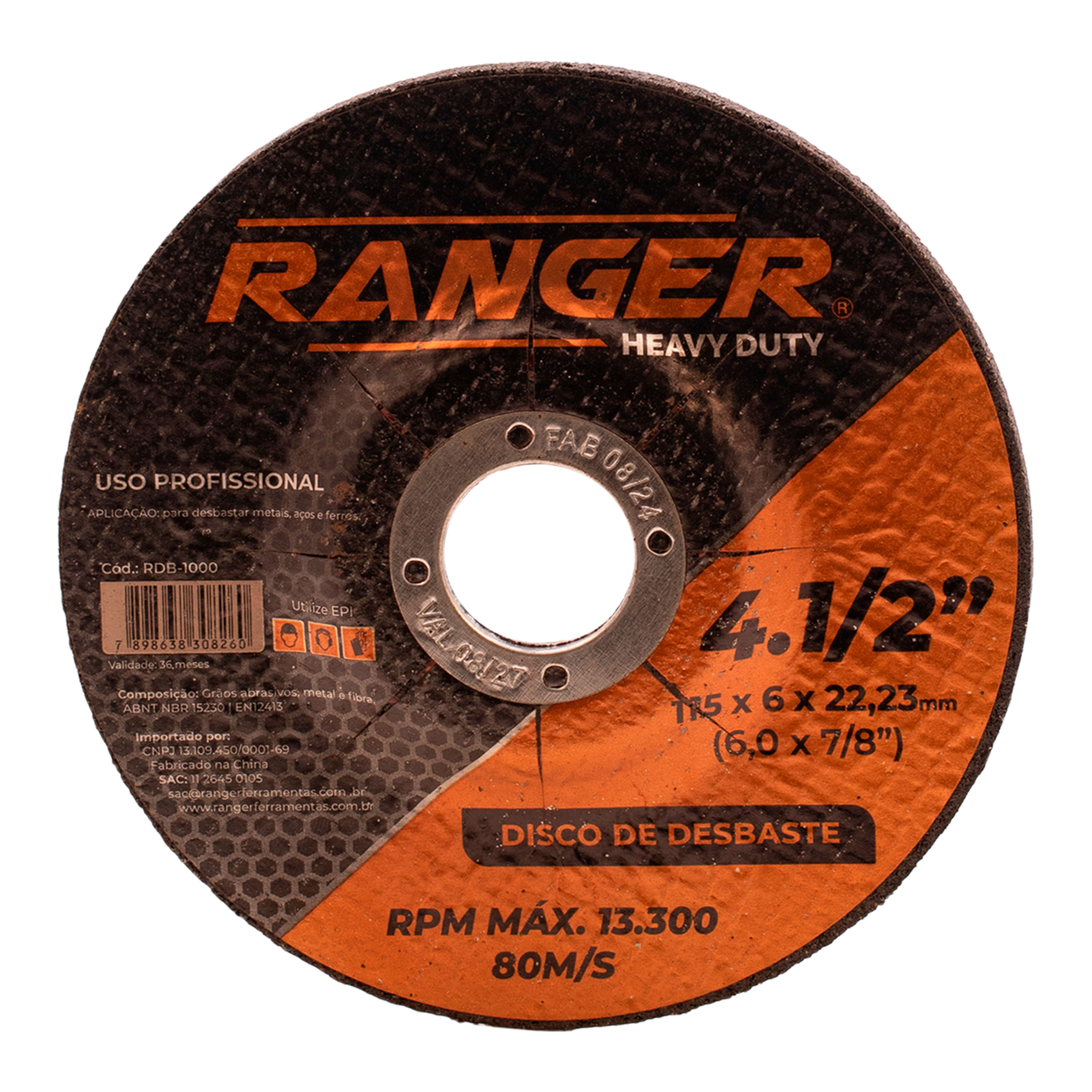 DISCO PARA DESBASTE RANGER  4.1/2X7/8